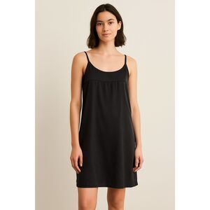 Eileen Fisher Black 100% Silk Slip Dress | Size M
